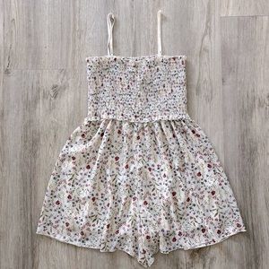 Floral flowy white romper
